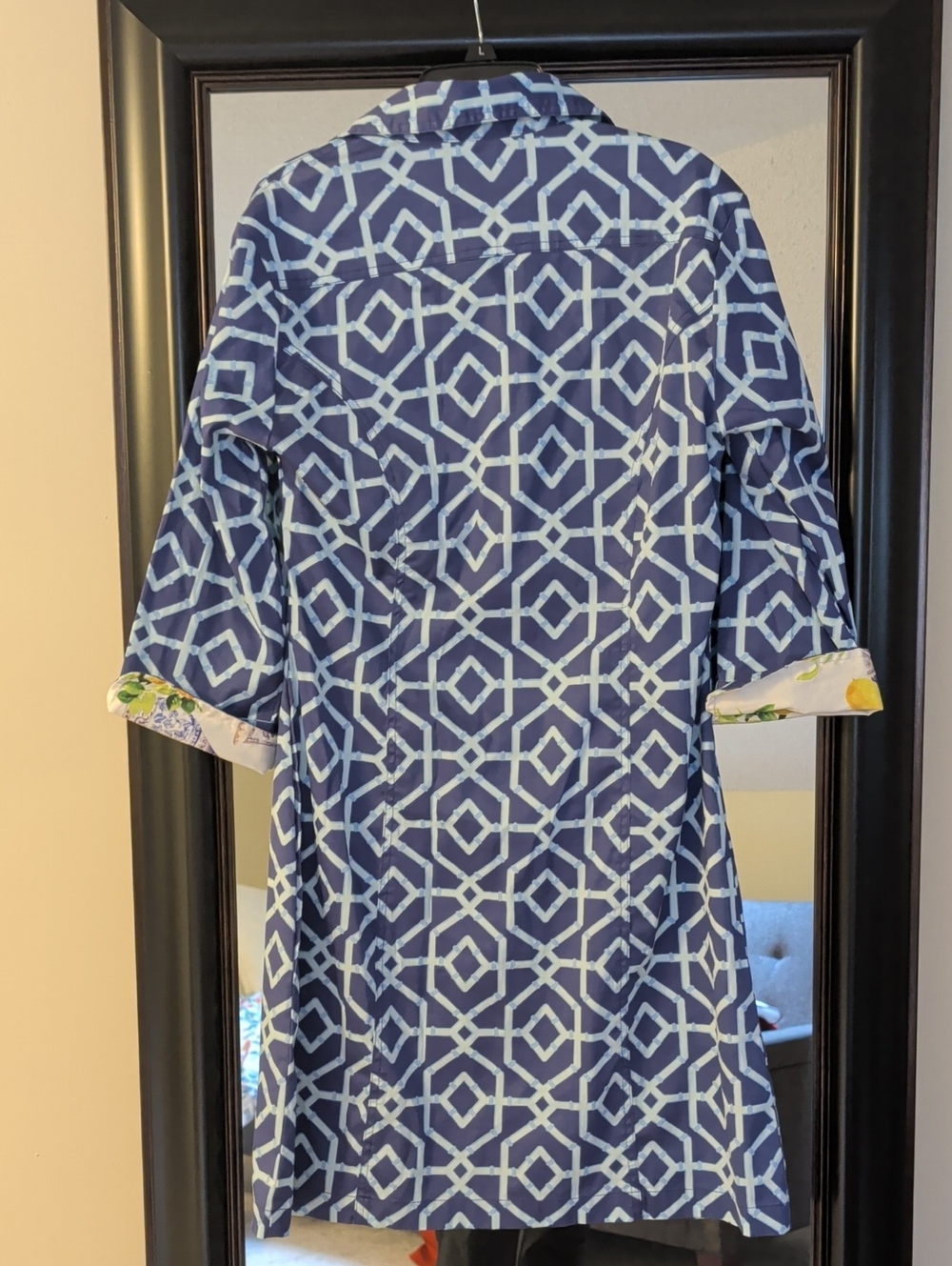 Dizzy Lizzie Navy Geometric Button-Front Shirt Dress - Picture 7 of 11